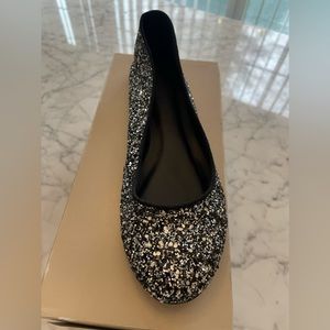 JCrew black glitter ballet flats